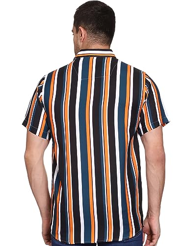 Image of SXV Men's Cotton Rayon Digital Printed Half Sleeves Shirt (LINING)
