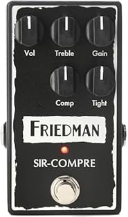 Optical Compressor Pedal. Volume, Treble, Compression and Tight. Wide Range Gain Knob. True Bypass Switching. Powered by 18VDC (no battery)