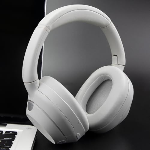 Image of SOULWIT Protein Leather Replacement Earpads for Sony ULT WEAR /WH-ULT900N (WHULT900N) Over-Ear Noise Canceling Headphones, Ear Pads Cushions with Noise Isolation Foam - ULT WEAR PL White