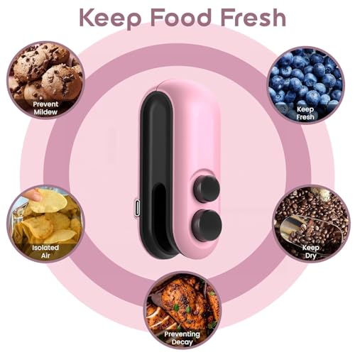 Image of Portable Plastic Bag Sealing Machine | CONSTRUX Mini Bag Sealer with Cutter and Magnet | portable sealing machine for home, vacuum sealer for packing for Food, Chips, Snacks, Traveling 1Pcs (Black)