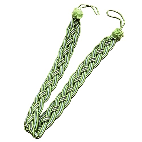 Image of RLMVGBX Green Curtain Tieback, Braided Rope Holdback, 1 Piece, 58 cm