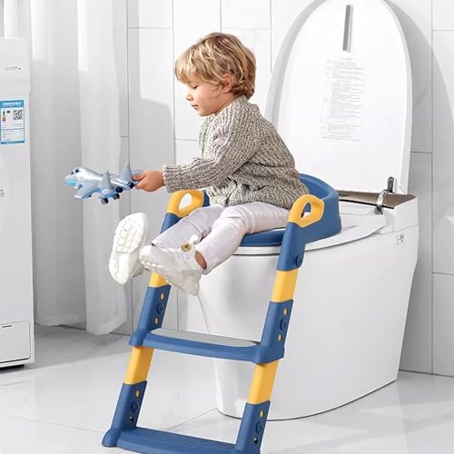 Image of Skylofts Baby Potty Training Seat Potty seat for Kids 1-3 Years Potty Training Stair Potty Seat for Kids 2-5 Years (Blue)