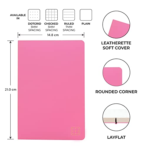 Image of NEORAH - A5 Dotgrid Notebook SOFT COVER |Organiser REFILL |Dotted notebook Journal | 110 GSM | 160 pages (Size 21 cm x 14.8 cm)Planner Journaling Writing Note Taking Diary,Travellers Journal-LAVENDER
