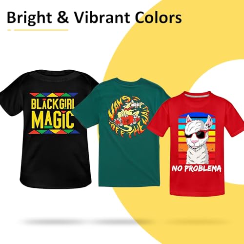 HTVRONT Heat Transfer Paper for T Shirts 20 Sheets, 8.5" X 11" Printable Heat Transfer Vinyl, Vivid Color & Durable Iron on Transfer Paper for Dark Fabric - Image 5