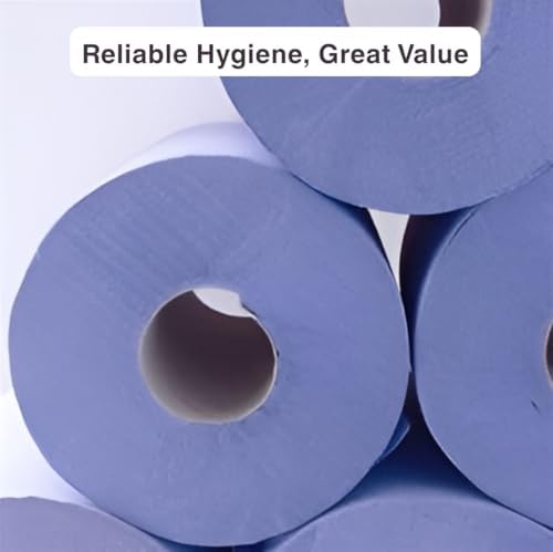 Bargain Factory 12 x Premium Quality 2-Ply Blue Centrefeed Paper Hand Towel Rolls, Pack of 12 Tissue Rolls - View 6