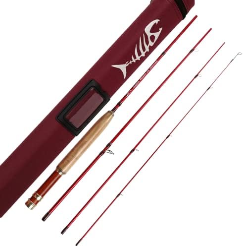 Aventik Whisperer Fly Fishing Rod 4 Pieces, 6FT 0/1/2/3wt, 7FT 3/4wt, 24T Corbon Fiber Fast Action Super Compact Freshwater Ultra Light Fly Rod with Cordura Tube (6'8'' LW2/3)