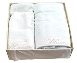 blumarine home collezione 2019  Blumarine Home Collection Coppia asciugamani 1+1 Spa (Cielo)