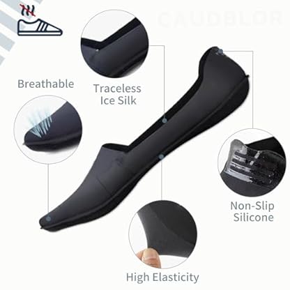 Caudblor Men Thin No Show Socks for Loafer, Invisible Low Cut Liners No See Non Slip Sock 6 Pairs - Image 5