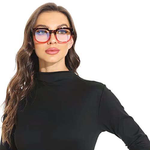 Fsrtep Oversized Reading Glasses For Women Blue Light Blocking Computer Readers Spring Hinge Retro +2.25 #TOP1