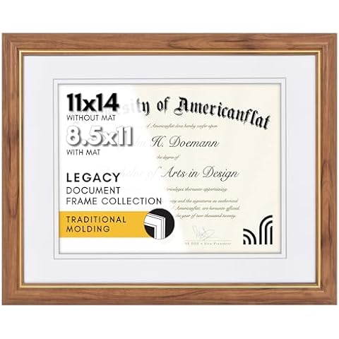 Americanflat 11x14 Diploma Frame in Oak and Gold Cover