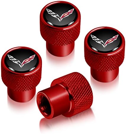 IPick Image Corvette C7 Z06 Logo Tire Valve Stem Caps - Black On Black Aluminum Set Of 4 - View #6