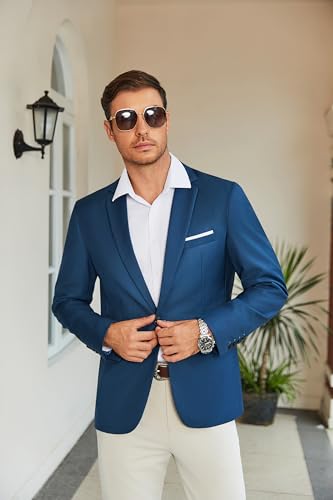 Giacca Sportiva Casual Uomo Coofandy - Leggera, Con Bottone Singolo, Tessuto Intrecciato