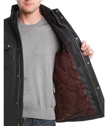 Cole Haan Signature Men's Wool Melton Stand Collar Jacket with Patch Pockets4