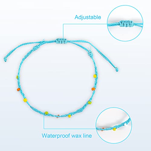 Surfer Wave Bracelets For Teen Girls Summer Beach Bracelets Handmade Braided Rope Friendship Bracelets Boho Adjustable Waterproof Ankle Bracelets For Women Ocean Beach Jewelry For Women Teen Girls #TOP2