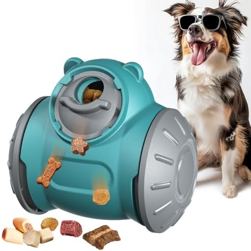 Dog Interactive Toys Indestructible Puppy Toy Adjustable Food Dispensing Treat Dispenser Dogs Puzzle Feeder Slow Feeding for Large/Medium/Small Aggressive Chewers Breed Pet Gift
