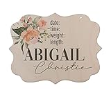 Hospital Door Hanger Girl Floral Nursery Name Sign Birth Stats Sign Girl Hospital Door Wreath Announcement Sign New Baby Keepsake