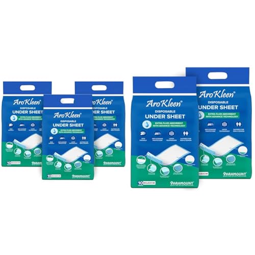 Image of Arokleen Premium Underpads, Extra Large (90X60Cm) I 30 Units | 12 Hrs Absorption Protection I 5-Layered Leak-Proof I Protects Surfaces from Incontinence I Super Soft Polymer|Arokleen Premium