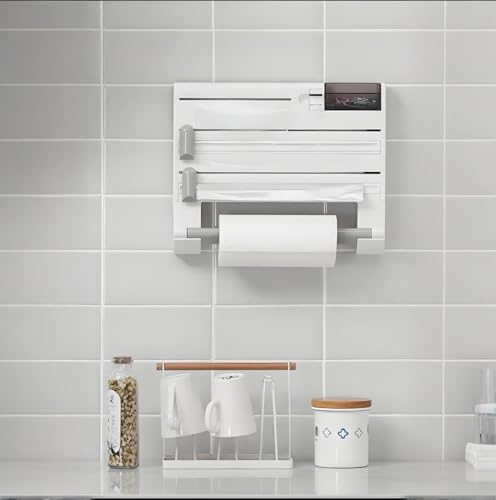 Portarrollos de cocina con cortador integrado para cortes suaves y organizados 7