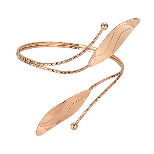 Preisvergleich Produktbild Holibanna Oberarmmanschette Gold Leaf Armbinde Swirl Spiral Verstellbares Armband Offenes Armband für Damen Damen