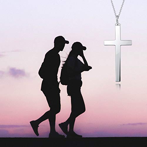 Beilin 925 Sterling Silver Cremation Jewelry Cross Urn Pendant Memorial Cross Urn Necklace For Ashes (Cross Urn) #TOP5