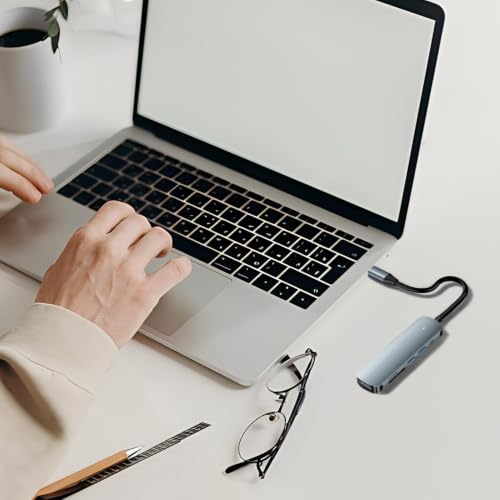Hub USB C expansor multipuerto 6 en 1 con transmisión de datos de alta velocidad 3