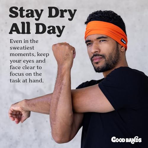 Image of Sweatband for Men and Women - Unisex Non Slip Headband that Wicks Moisture and Eliminates Excess Sweat - Durable & Long-Lasting - Running, Sports, Gym
