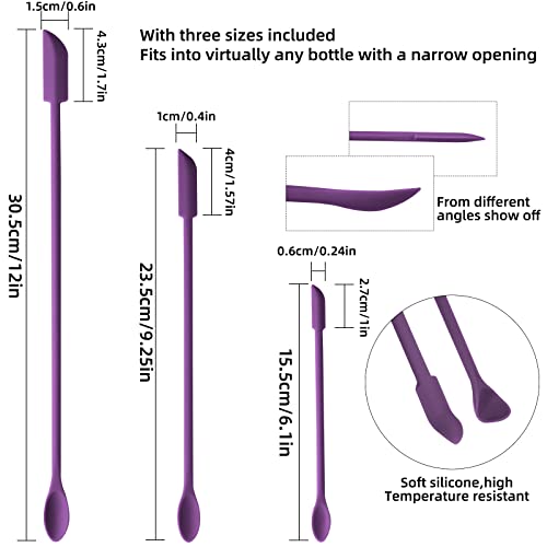 Cooptop 6 Pieces Mini Spatula - Makeup Spatula-Small Silicone Spatula - Tiny Scraper For Jar, Kitchen Bottles, Cosmetic - Multi Size Rubber Spatula For Beauty And Kitchen (Purple) #TOP1