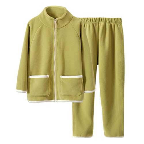 Boys Girls Fleece Sweatpants Set 2 Piece Zip up Fuzzy Coat Joggers Pants Outfits Kids Thick Warm Plush Jackets Set