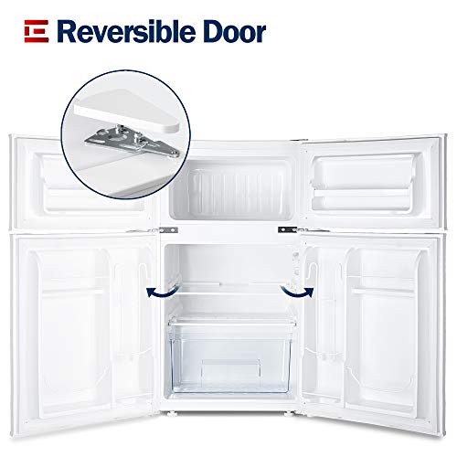 Image of EUHOMY Mini Fridge With Freezer, 3.2 Cu.Ft Compact Refrigerator, 2 Door Compact Refrigerator, Mini Fridge For Office Energy Saving For Dorm, Bedroom, Office, Apartment- Food Storage Or Drink Beer.