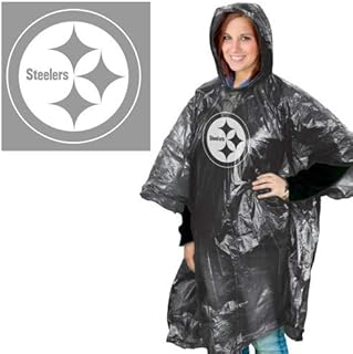 Wincraft NFL Pittsburgh Steelers Rain Poncho, Team Colors, One Size