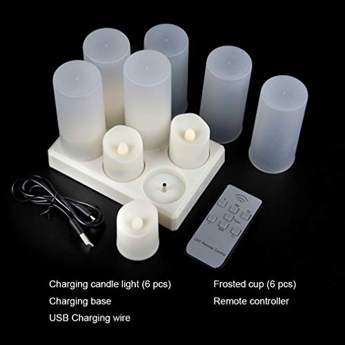 Rechargeable Flameless Candles Tea Lights, LED Candles Flickering Fake Candles with Remote & Timer, Warm White Tealights for Parties, Weddings, Bar, Family, Dinner Outdoor Picnic Decoration