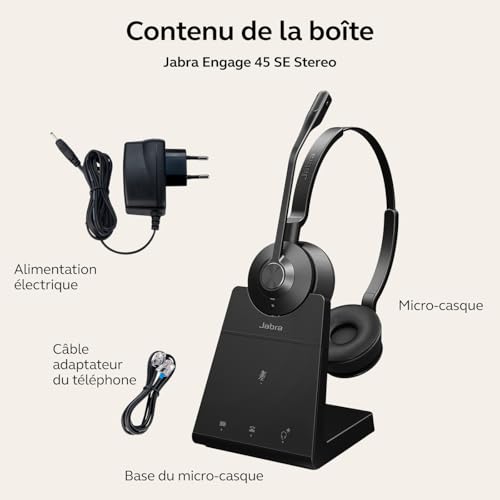 Micro casque JABRA Engage 45 SE Stereo Sans fil Sur oreille DECT - vue 9