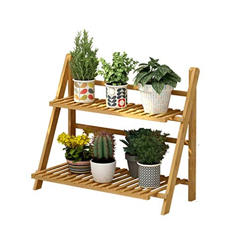 Sywlwxkq Estantes de Flores de Escalera de 2 Niveles Estante de Flores de Madera Plegable Estantes de Esquina Exhibición de Plantas de jardín para macetas Estantes de Esquina Estantes de FL