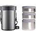 XIXIDIAN Izolowany Słoik Żywności, Włochy Thermal Lunch Box Dla Mężczyzn Kobiety, Próżniowa Stalowa szczelna Szorstki Ciepła Zładna Termos Dla Szkoła Biuro Piknik Podróż Outdoors 3-Tier (Color : A)