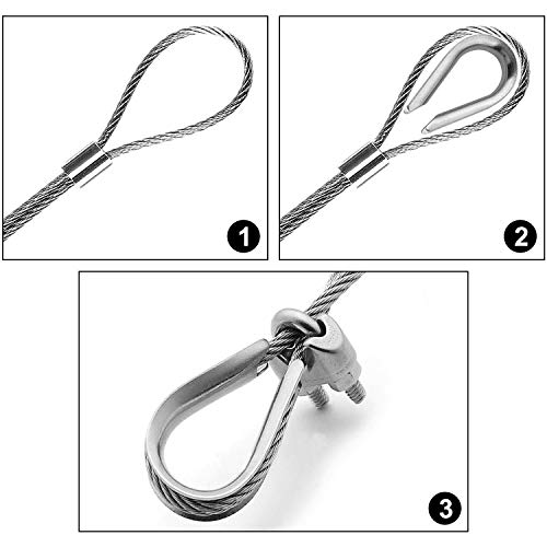 5 Pcs 5/8 Inch Wire Rope Thimble M12 Cable Thimbles 304 Stainless Steel Thimble Rigging for 5/8 Inch