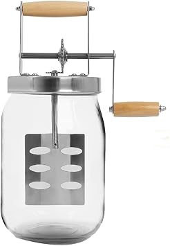 1.5L Glass Butter Churner, Large 52-Fluid Ounce Capacity Butter Churner Hand Crank Jar, Butter Churns Makes