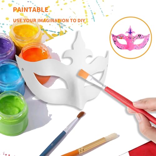 zrfgbxim 10 Pcs Cosplay Masks for DIY White Paper Half Face DIY Blank Hand Painted Masks to Decorate - Image 3