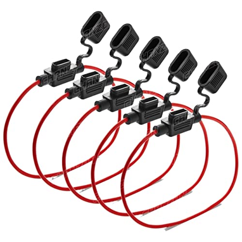 Porte-fusible étanche ATM mini en ligne 12V 32V avec câble 16 AWG pour voiture, lot de 5 pièces