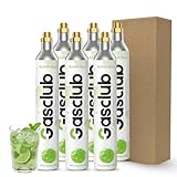 GasClub 60L CO2 Cylinder For Sodastream, Exchange Carbonator, Compatible w/All Threaded 'Screw-In' Soda Makers, FIZZ, ONE TOUCH, JET, etc. - Set of6