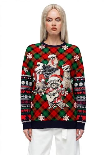 Raccoon Band Tartan Christmas Sweatshirt - Image 6