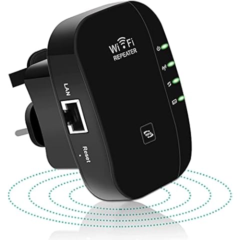 WiFi Range Extender, Up to 2640sq.ft WiFi Extender, 2.4G High Speed Wireless WiFi Repeater with Integrated Antennas Ethernet Port, 360° Full WiFi Coverage, Supports Repeater/AP/WPS (Black) Cover
