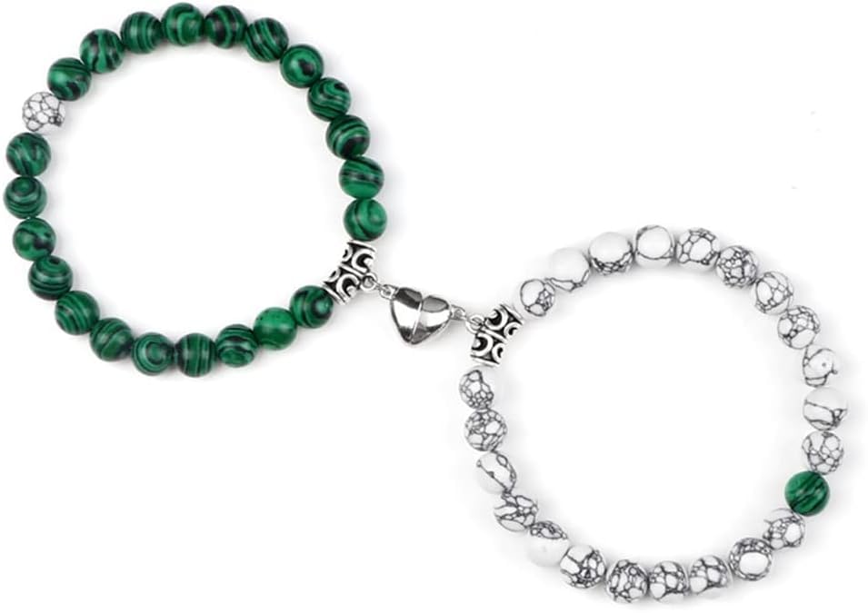 Bracelets en perles de couple distance pierre naturelle jade vert