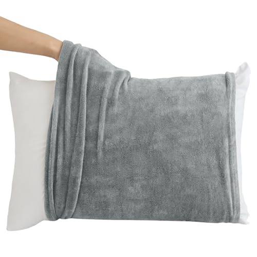 テイジン のびのび枕カバー まくらカバー 35×50cmから43×63cmのサイズに対応 着脱簡単 綿パイル タオル調 柔らかい 洗える ピローケース フィットカバー (グレー)