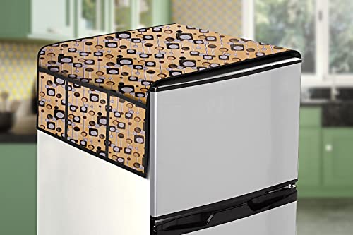 Image of Stylista Refridgerator top Cover Suitable for Samsung RR20A181BU8 /HL, 192 Liter Fridge, Dimension (WXD) 65x111 CM, Gunshot Pattern Beige