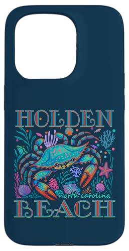 Holden Beach North Carolina Farbenfroher blauer Krabbenurlaub Hülle für iPhone 15 Pro