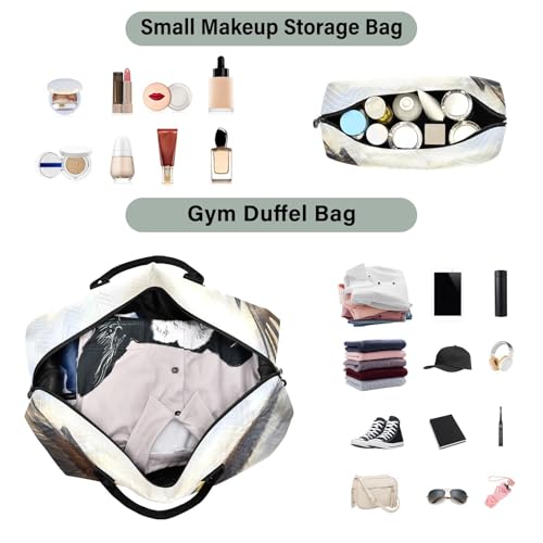 Bald Eagle Painting Travel Duffel Bag, Shoulder Weekender Overnight Bags - Large Gym Bag with Wet Pocket4
