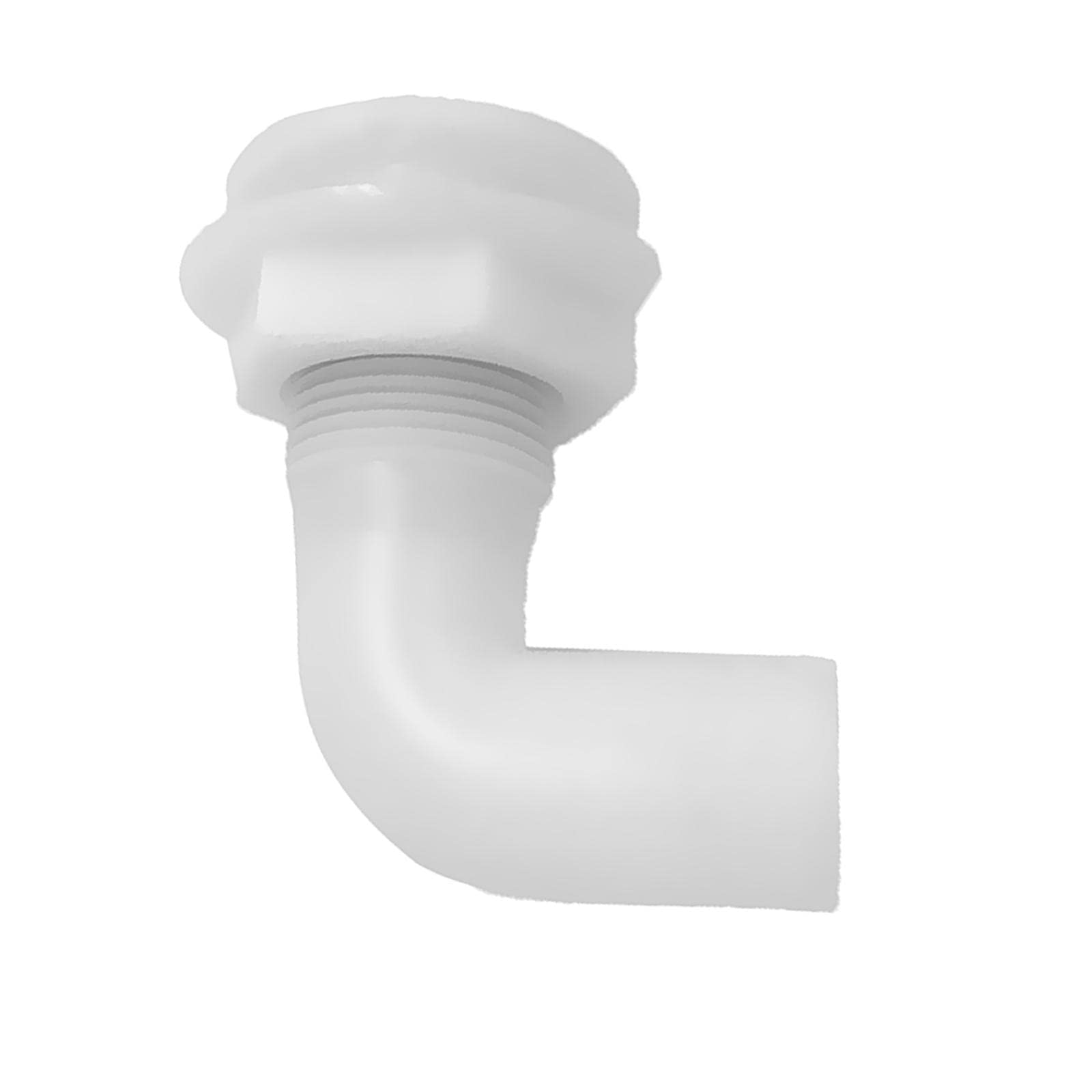 Kesoto 1 Inch Plastic 90 Degree Thru-Hull Bilge Pump Hose Fitting for Boats-White