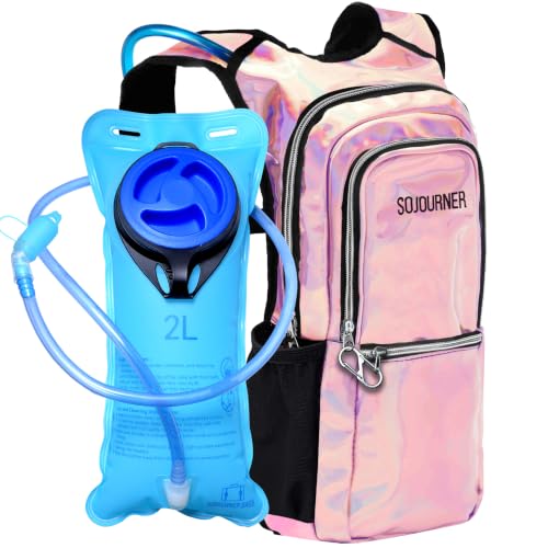 Image of Sojourner Hydration Pack, Hydration Backpack - Water Backpack with 2l Hydration Bladder, Festival Essential - Rave Hydration Pack Hydropack Hydro for Hiking, Running, Biking, Festival Gear