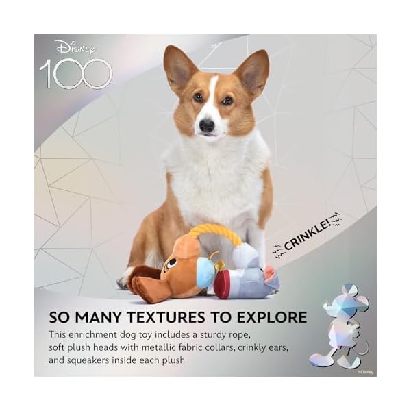 Disney-for-Pets-Lady-and-The-Tramp-Rope-Pet-Toy-14in-Disney-Dog-Toys-Rope-Tug-Toy-for-Dogs-Inspired-by-Lady-and-The-Tramp-with-Crinkle-and-Squeaker Lady and Tramp Pet Toy