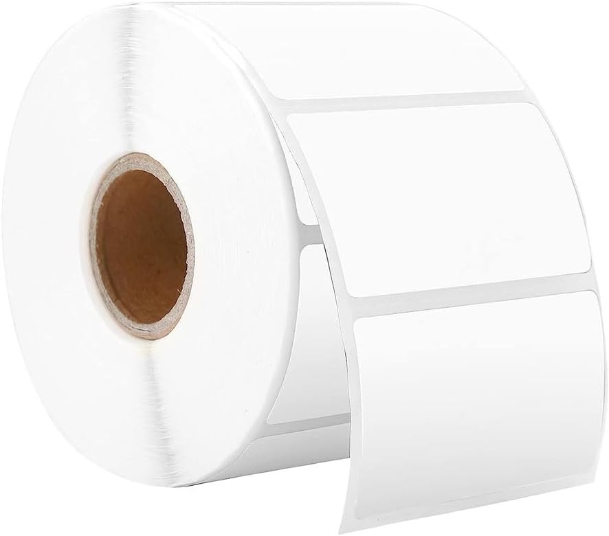 Aomaxet 3x2 inch White Direct Thermal Labels, Perforated Barcode Address Label Stickers, Compatible with Rollo & Zebra Thermal Label Printer(500 per roll)